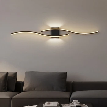 1 комплект Роскошной минималистичной настенной лампы в полоску, прикроватной тумбочки, современной минималистичной решетки для гостиной, фонового настенного освещения для телевизора