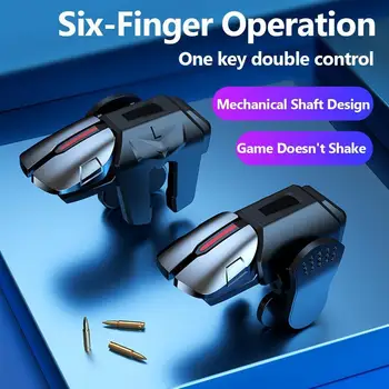 1 пара игровых контроллеров с 6 пальцами, кнопка запуска прицельной стрельбы для PUBG