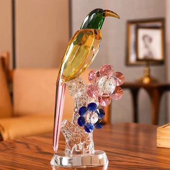 1 шт коллекционный Кристалл попугай орнамент гостиная декор шкафа 