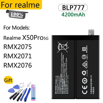 100% Оригинальный Аккумулятор BLP777 Для Realme X50 Pro 5G RMX2075 RMX2071 RMX2076 4200mAh Высококачественная Сменная Батарея