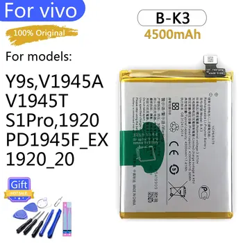 100% Оригинальный Аккумулятор B-K3 Для VIVO Y9s V1945A V1945T S1 Pro 1920 4500 мАч Высококачественный Сменный Аккумулятор