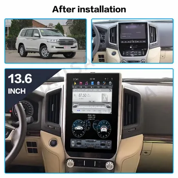 13,6 Android 12Tesla Автомобильный стерео радио мультимедийный плеер Для Toyota Land Cruiser LC200 2016-2018 GPS Navi Радио Carplay Головное устройство