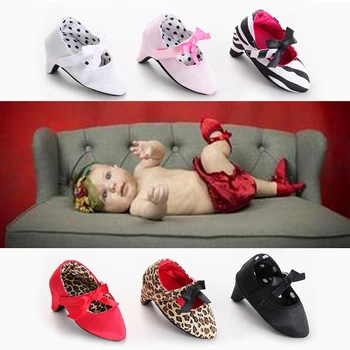 2022 Новые Детские Туфли на высоком каблуке для новорожденных девочек, обувь для вечеринки в честь первого дня рождения принцессы с бантом, Реквизит для фотосессии, Обувь 0-12 м