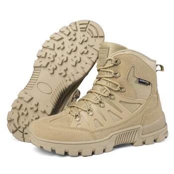 2023 Новая зимняя обувь, военные тактические мужские ботинки, Кожаные армейские ботильоны для десанта, армейская мужская обувь, Большие размеры