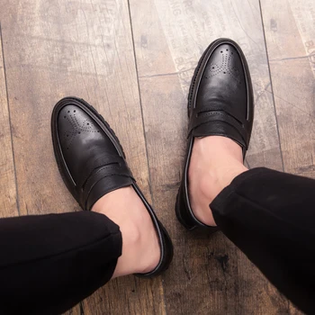 2023 Черные Мужские Свадебные Лоферы, Мужская Деловая Обувь, Кожаная Официальная Обувь, Мужские Офисные Оксфорды, Повседневная обувь Vestir Para Hombre