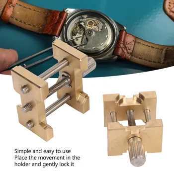 2шт Крепления держателя часового механизма, Регулируемое Основание для снятия медного часового механизма с коробкой для инструмента для ремонта часов Часовщика