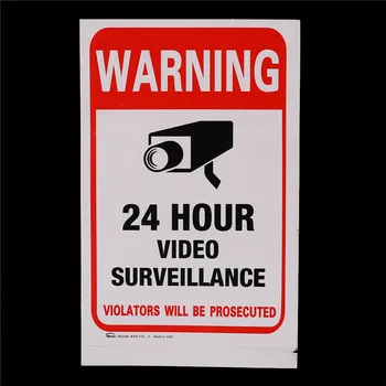 5шт 24-часовая наклейка с предупреждающим знаком системы видеонаблюдения