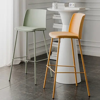 8 Барный стул современный простой домашний барный стул со спинкой на стойке регистрации, высокий табурет для молочного чая, стульчик для кормления в магазине