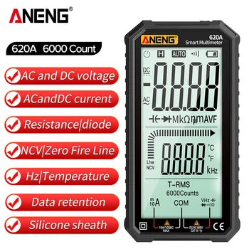 ANENG 620A Pro Мультиметр Измеритель напряжения переменного / постоянного тока Мультитестер Измеритель электрической емкости Измеритель температуры Ом Тестер тока Инструменты Smart