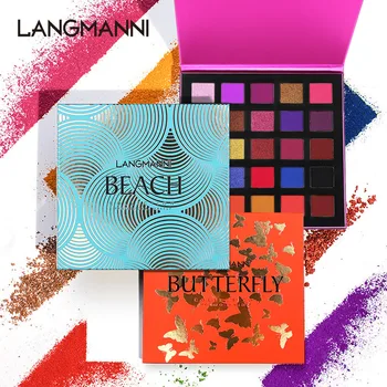 Langmanni 25-цветная палитра матовых мерцающих теней для век, стойкие тени для макияжа, блестящая пудра