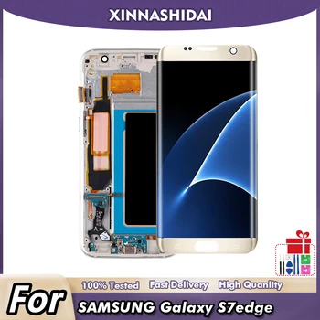 Super AMOLED ЖК-Дисплей для SAMSUNG Galaxy S7 edge ЖК-Дисплей G935F SM-G935FD Сенсорный Дигитайзер В Сборе Запасные Части