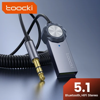 Tooci Bluetooth 5.1 Aux Адаптер Беспроводной Автомобильный Bluetooth Приемник USB 3.5 мм Разъем Аудио Комплект Громкой Связи для Автомобильного Динамика Передатчика