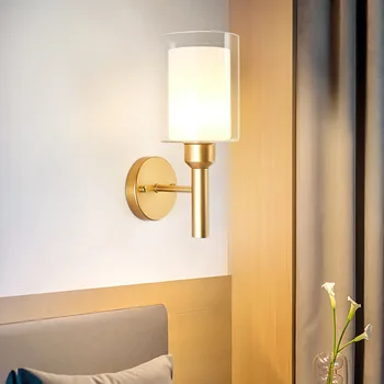Американский стеклянный настенный светильник для помещений Европейский Креативный Настенный светильник Для гостиной, лестницы, Настенного бра, Современный минималистский светильник для прихожей
