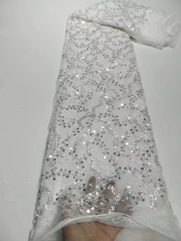 Африканская ткань Кружево для шитья Материал Вышивка Сетка Вечеринка Свадьба 2023 Высококачественный Французский расшитый блестками тюль