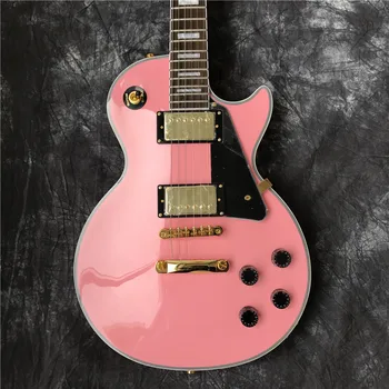 Бесплатная доставка высококачественной классической электрогитары Привлекательного дизайна Розового цвета с гитарой из пламенного клена сверху