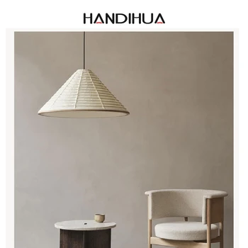 Бумажный подвесной светильник в японском стиле, столовая в семье, люстра на чердаке, лестница, подвесной светильник в скандинавском стиле для гостиной, подвесной светильник E27