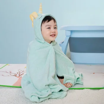 Быстросохнущее детское банное полотенце, халат с накидкой и шапочкой, мягкое и впитывающее банное полотенце для новорожденных
