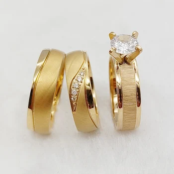 Великолепные дизайнерские ювелирные изделия золотого цвета в африканском стиле, Обручальные кольца из нержавеющей стали для мужчин и женщин, Наборы для помолвки, Свадебные наборы
