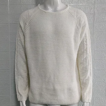 Весенне-осенний мужской свитер, новый тонкий однотонный пуловер, повседневный свитер большого размера