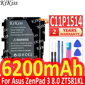 Высококачественный аккумулятор kikiss C11P1514 емкостью 6200 мАч для ASUS ZenPad 3 8,0 ZT581KL