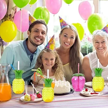 Гавайская вечеринка Кокосовые чашки с ананасом Вечеринка Луау Фламинго Летняя пляжная вечеринка День рождения Гавайская вечеринка Тропическое украшение