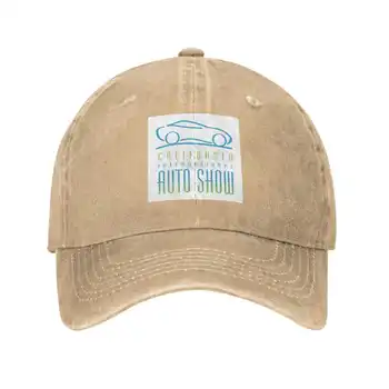 Графический принт логотипа Калифорнийского международного автосалона Повседневная джинсовая кепка Вязаная шапка Бейсболка