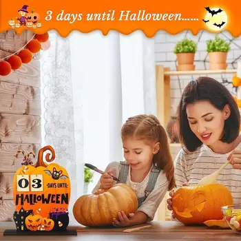Детский Адвент-календарь на Хэллоуин, праздничный календарь обратного отсчета на Хэллоуин, деревянная форма тыквы для дома, для детей в классе, для детей
