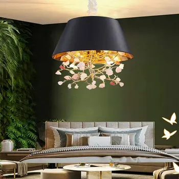 Индивидуальная роскошная Модная люстра из художественного стекла в виде кленового листа, Подвесной светильник для высокого потолка в гостиной отеля, внутренний светильник