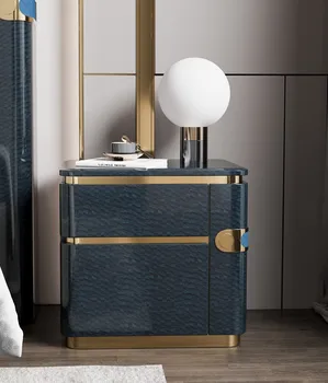 Итальянская легкая роскошная прикроватная тумбочка, легкая роскошная прикроватная тумбочка, минималистичный постмодернистский шкаф для хранения в спальне