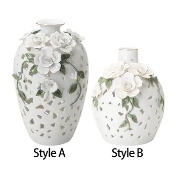 Керамическая ваза для цветов, подарочные принадлежности, Керамическая настольная ваза для вечеринки по случаю дня рождения, композиция из сухих цветов в гостиной, помещении.