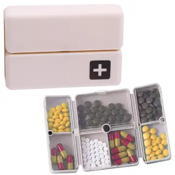 Контейнер для таблеток для путешествий, магнитная складная коробка для таблеток, 7 отделений, портативный органайзер для таблеток для путешествий на 7 дней для приема таблеток