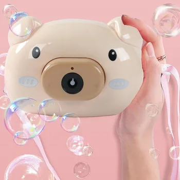 Милая мультяшная камера-свинья, машина для мыльных пузырей, Подарки на День Рождения, Игрушки для мальчиков и девочек, Автоматическая машина для выдувания мыльных пузырей, игрушка на открытом воздухе