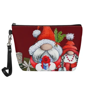 Милые сумки Санта-Клауса для женщин, Органайзер для отдыха, Косметички, Фирменный браслет на молнии, Косметические принадлежности для путешествий, Рождество