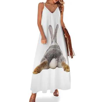 Милый кролик, изображение хвоста кролика, платье без рукавов, платье для вечеринки, ночное платье, винтажные женские платья, женское платье