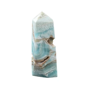 Мини-хрустальная палочка с натуральным гемиморфитом, Карибский Кальцитовый Тетраэдрический столбик, Энергетическое украшение 30-50 г