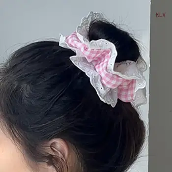 Многофункциональное кольцо для волос для девочек, Розовая кружевная повязка на голову, аксессуар для костюма девочки-подростка, предметы домашнего обихода