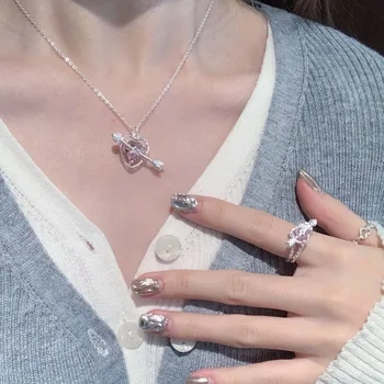 Модное ожерелье с любовью из сладкого розового Циркона 