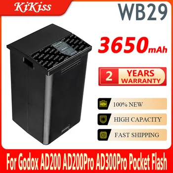 Мощный аккумулятор KiKiss WB29 3650mah для Godox Witstro AD200 AD200PRO AD200 PRO (аккумулятор AD200)