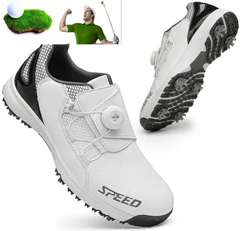 Мужские и женские кроссовки для гольфа с шипами, водонепроницаемые спортивные кроссовки для гольфа, черные, белые, классические мужские кроссовки для гольфа