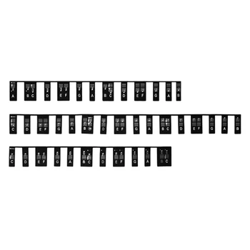 Наклейки для фортепиано 88 клавиш для изучения, многоразовые наклейки для клавиш фортепиано для начинающих (черные)