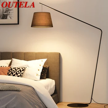 Напольный светильник OUTELA Nordic Black для рыбалки, современная семейная гостиная Рядом с диваном, креативный светодиодный декоративный светильник