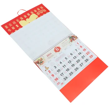 Настенный декор 2024 Лунный Календарь Ежемесячный Орнамент Китайская Деликатная традиция Бумажный офис Новый Год