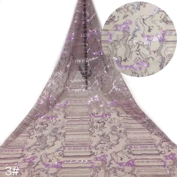 Новейшая Африканская тюлевая сетчатая кружевная ткань 2023 г. Высококачественная кружевная ткань с блестками Французская Нигерийская кружевная ткань для свадебного платья