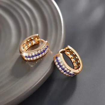 Новые модные позолоченные металлические украшения Huggie, роскошные классические серьги-кольца