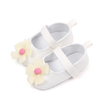 Новые туфли-лодочки из искусственной кожи премиум-класса для новорожденных девочек, резиновая подошва, цветочный крючок-петля, первые ходунки для малышей, обувь для кроватки на лето