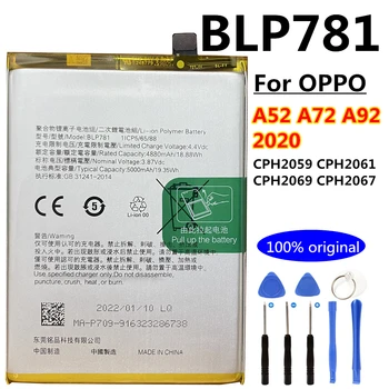 Новый Оригинальный аккумулятор BLP781 5000 мАч для Мобильного телефона OPPO A52 A72 A92 2020 CPH2059 CPH2061 CPH2069 CPH2067