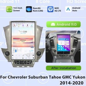 Обновление Автомобильного Радиоприемника 8 + 128 ГБ Для Chevroler Suburban Tahoe GMC Yukon 2014-2020 Беспроводной CarPlay с 8-Ядерным 14,5-дюймовым Сенсорным Экраном Стерео