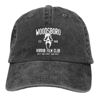 Однотонные папины шляпы Woodsboro Club, женская шляпа с солнцезащитным козырьком, Стетсоновская кепка с козырьком из фильмов ужасов 