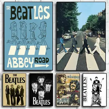 Плакат Hot-Band-T-The B-Beatles, настенные панно для осеннего декора гостиной, Маленький