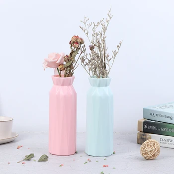 Пластиковая ваза для цветов, креативное украшение в скандинавском стиле, Имитация керамической вазы для дома